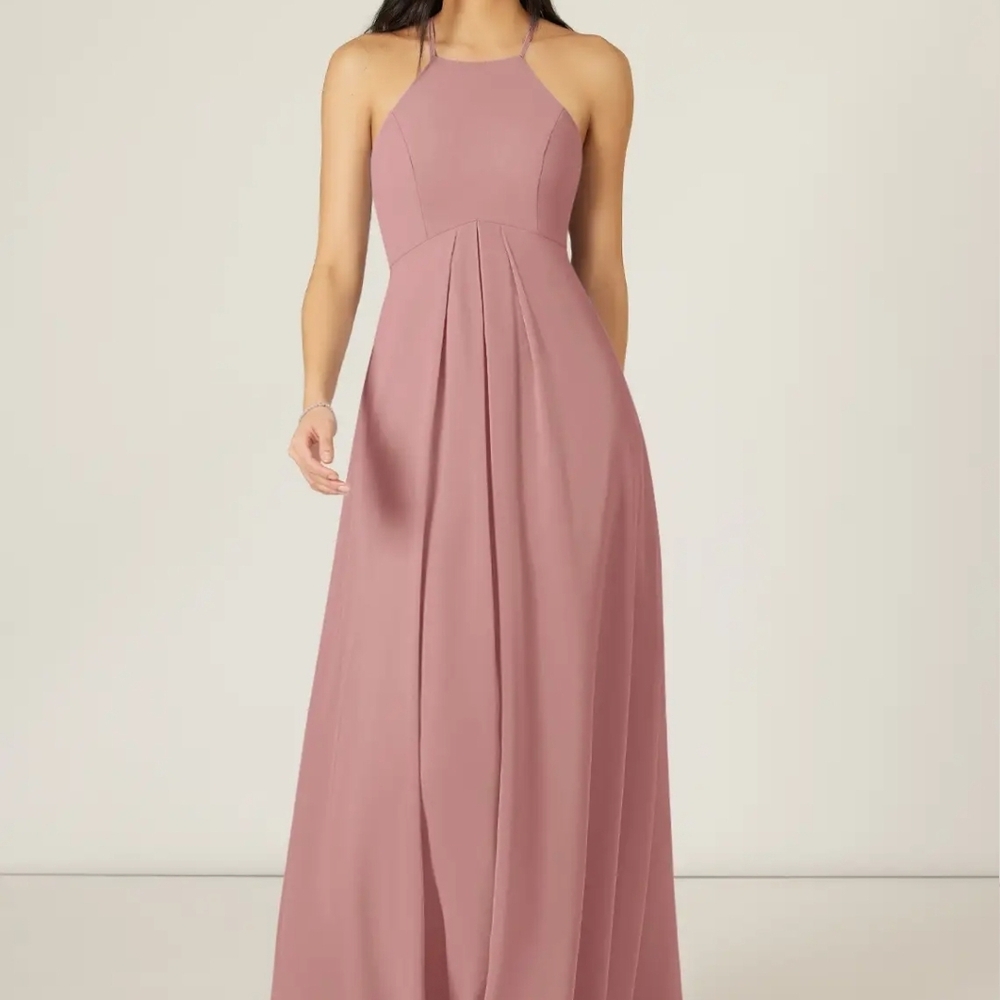 Azazie Dusty Rose Halter Maxi Dress